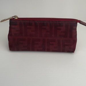 Fendi makeup bag red zucca print